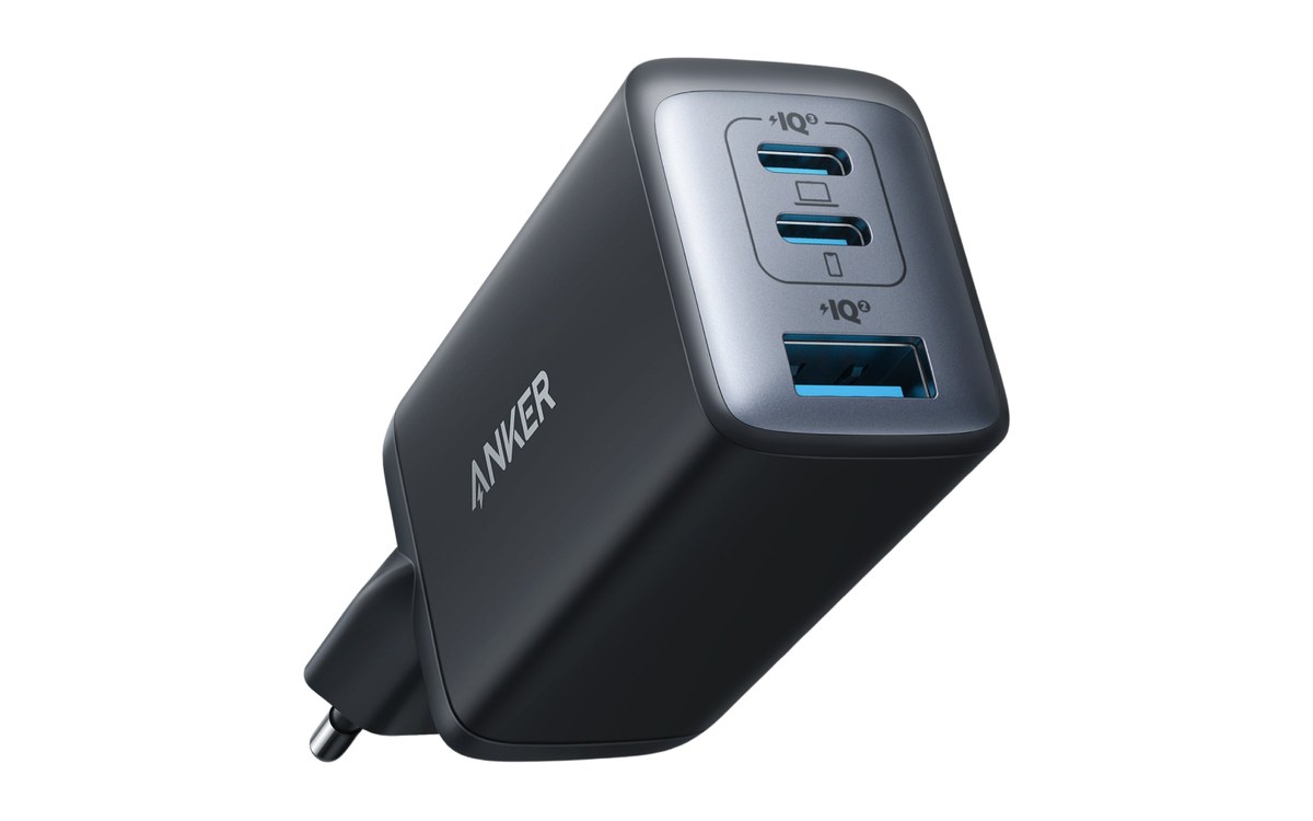 Carregador USB-C Anker Nano II 65 W com três portas para iPhone Duo